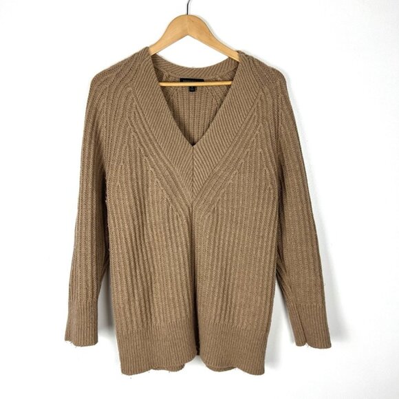Vintage Y2k Banana Republic Wool Blend Sweater Sz S Deep V Next Oversized Fit - Picture 1 of 7